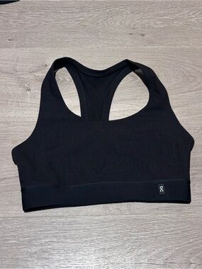 On Pace Black Racerback Support Bra
